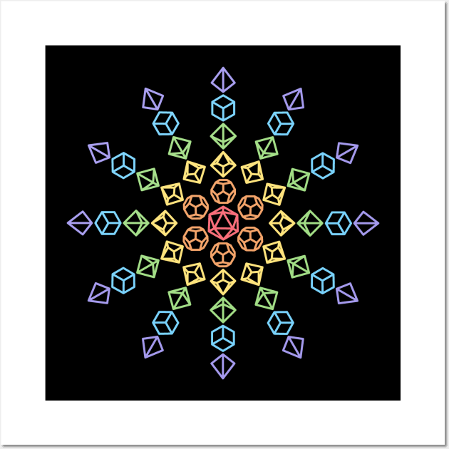 Sun Rainbow Polyhedral Dice Wall Art by OfficialTeeDreams